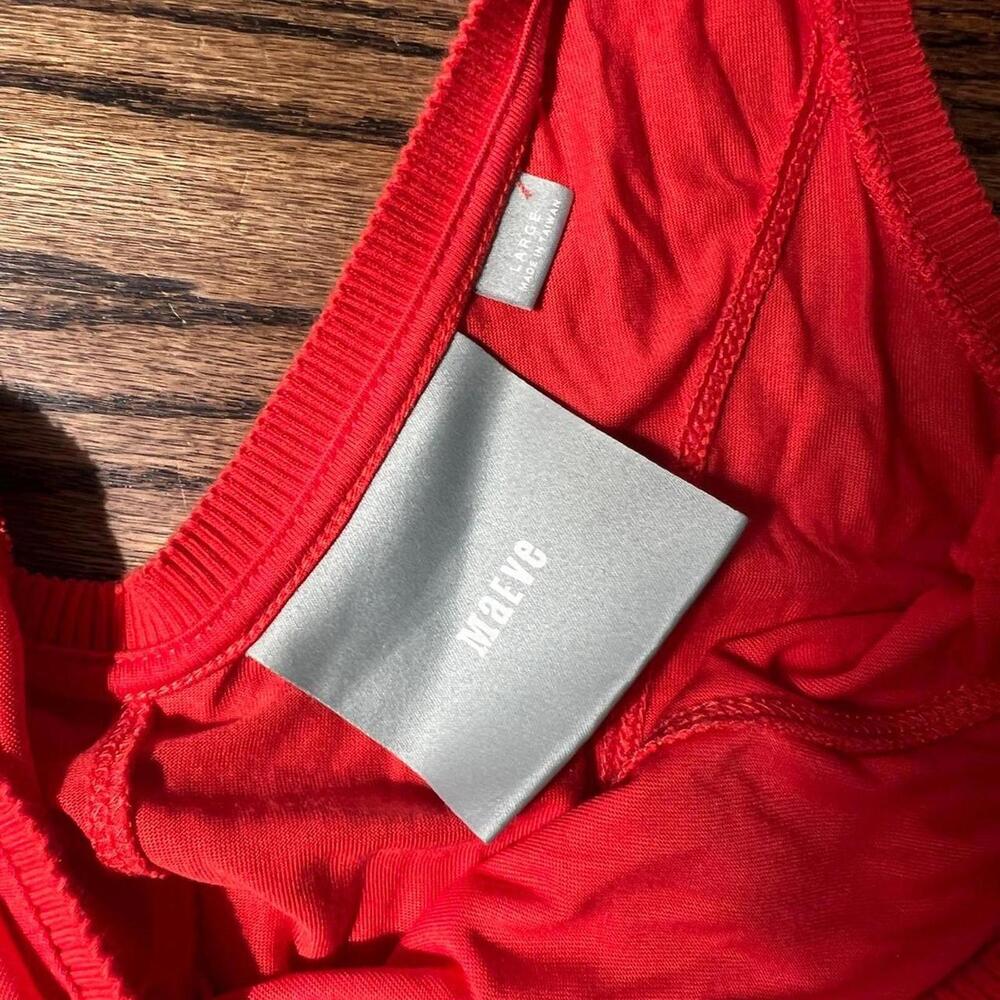 Red flowy A line comfortable basic Maeve Anthropo… - image 5